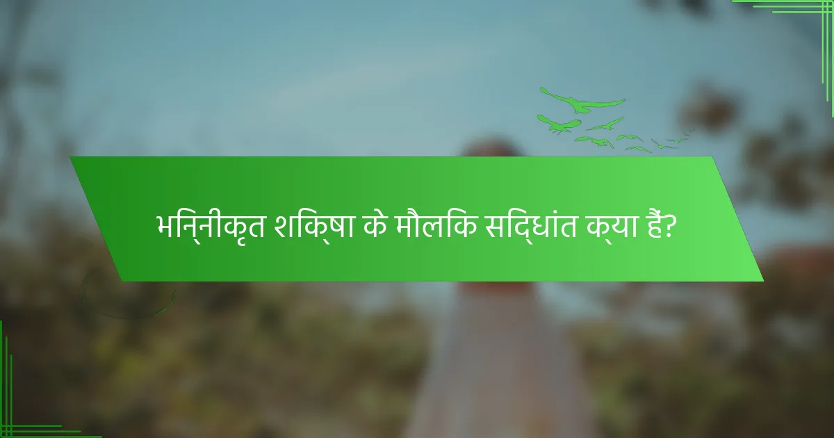 भिन्नीकृत शिक्षा के मौलिक सिद्धांत क्या हैं?