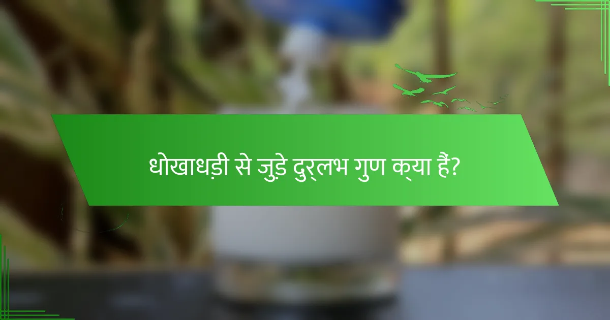 धोखाधड़ी से जुड़े दुर्लभ गुण क्या हैं?