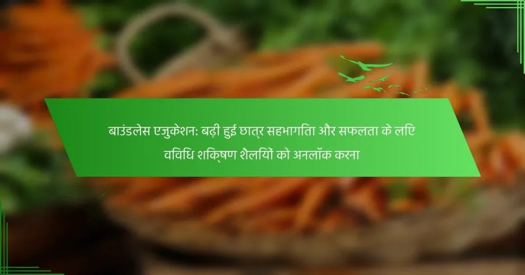 बाउंडलेस एजुकेशन: बढ़ी हुई छात्र सहभागिता और सफलता के लिए विविध शिक्षण शैलियों को अनलॉक करना