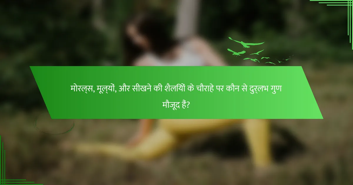 मोरल्स, मूल्यों, और सीखने की शैलियों के चौराहे पर कौन से दुर्लभ गुण मौजूद हैं?