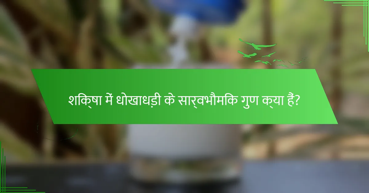 शिक्षा में धोखाधड़ी के सार्वभौमिक गुण क्या हैं?