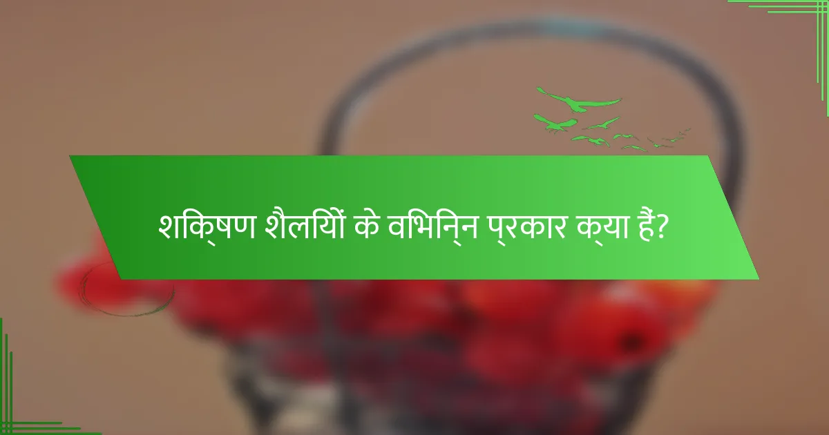 शिक्षण शैलियों के विभिन्न प्रकार क्या हैं?