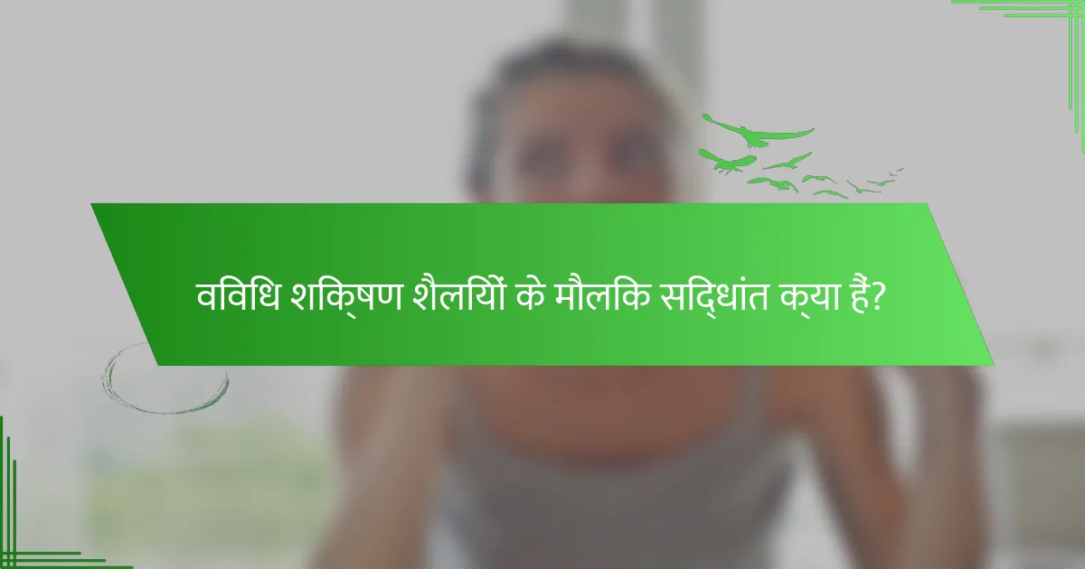 विविध शिक्षण शैलियों के मौलिक सिद्धांत क्या हैं?